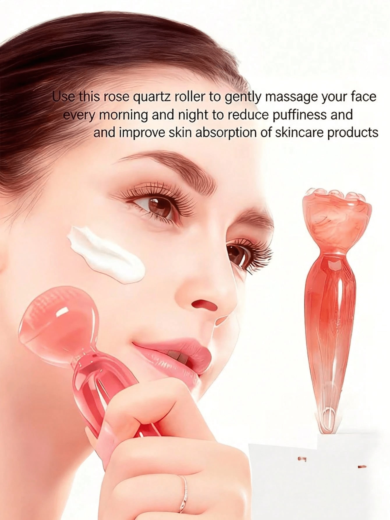 Skincare Pink - 1 szt. Różowy manualny masażer do